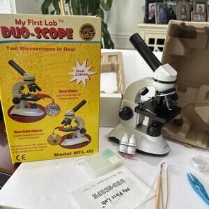 My First Lab Duo-Scope Microscope MFL-06 Dual Lights 400X Real Glass Lenses